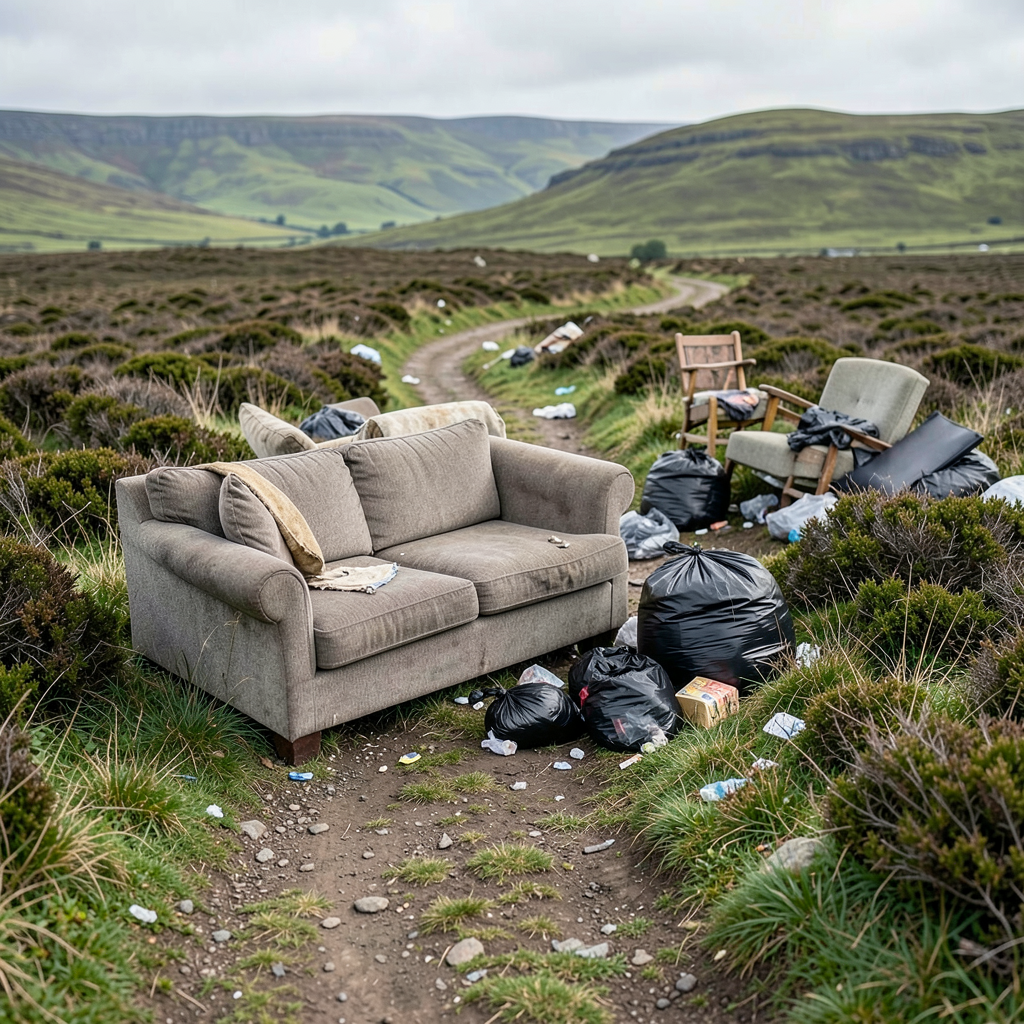 Bradford Council investigates fly-tipping blocking Ilkley Moor track